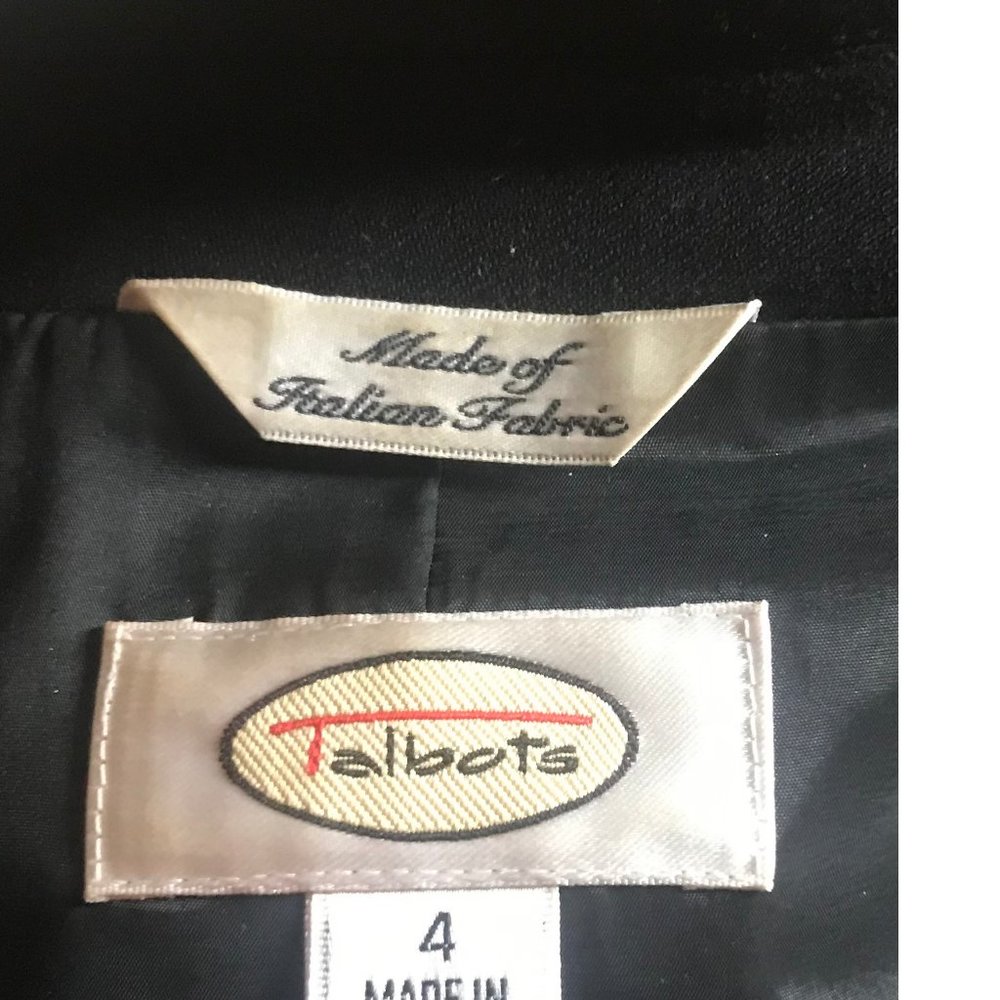 Talbots Black Fitted Wool  Blazer Size 4 - Picture 8 of 8